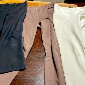 3 pairs of straight ankle pants : black /taupe / white